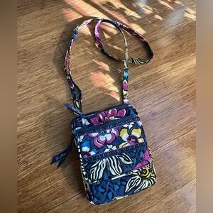 VERA BRADLEY African Violet Floral & Leopard Quilted Crossbody - Retired